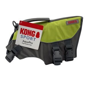 Kong Sport Aqua Pro Dog Flotation Vest Small 16-30lbs‎ Life Jacket Green Gray